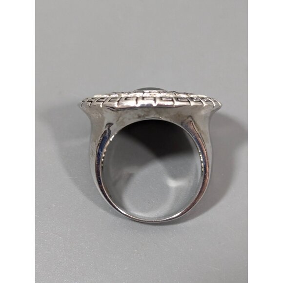 Premier Designs Cinema Ring Greek Key Crystal Cocktail Statement Size 8 - Picture 5 of 8